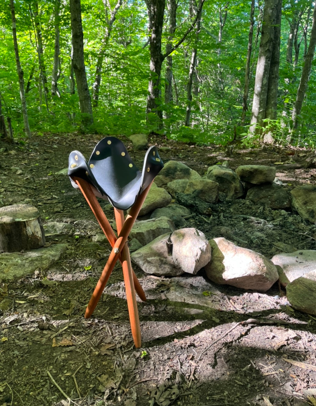 Camp Stool - Black & Mahogany