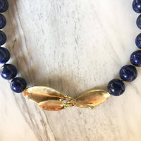 Lapis Collar with Leaves Clasp