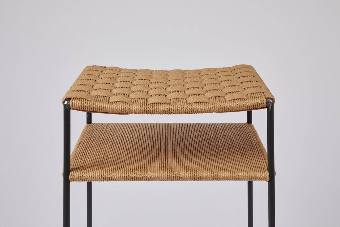 Grid Weave Danish Cord Bar Stool