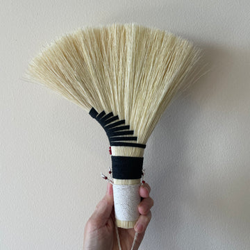Large Agave Broom - Black & White