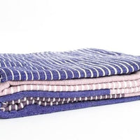 Stripes on Stripes Ethiopian Throw / mulberry, coral blush, & dark purple