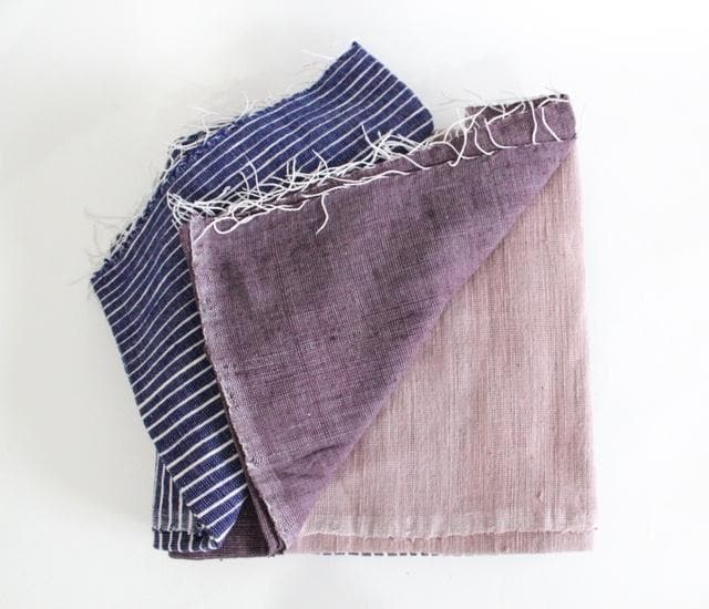 Stripes on Stripes Ethiopian Throw / mulberry, coral blush, & dark purple