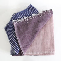 Stripes on Stripes Ethiopian Throw / mulberry, coral blush, & dark purple