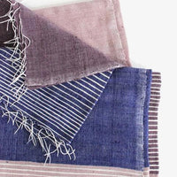 Stripes on Stripes Ethiopian Throw / mulberry, coral blush, & dark purple