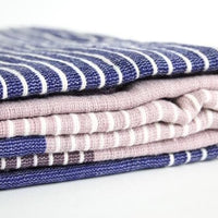 Stripes on Stripes Ethiopian Throw / mulberry, coral blush, & dark purple