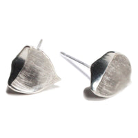 Tiny Leaf Earrings - Silver