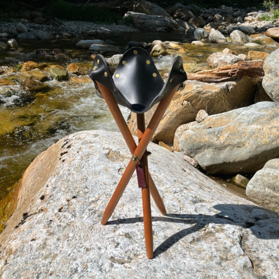 Camp Stool - Black & Mahogany