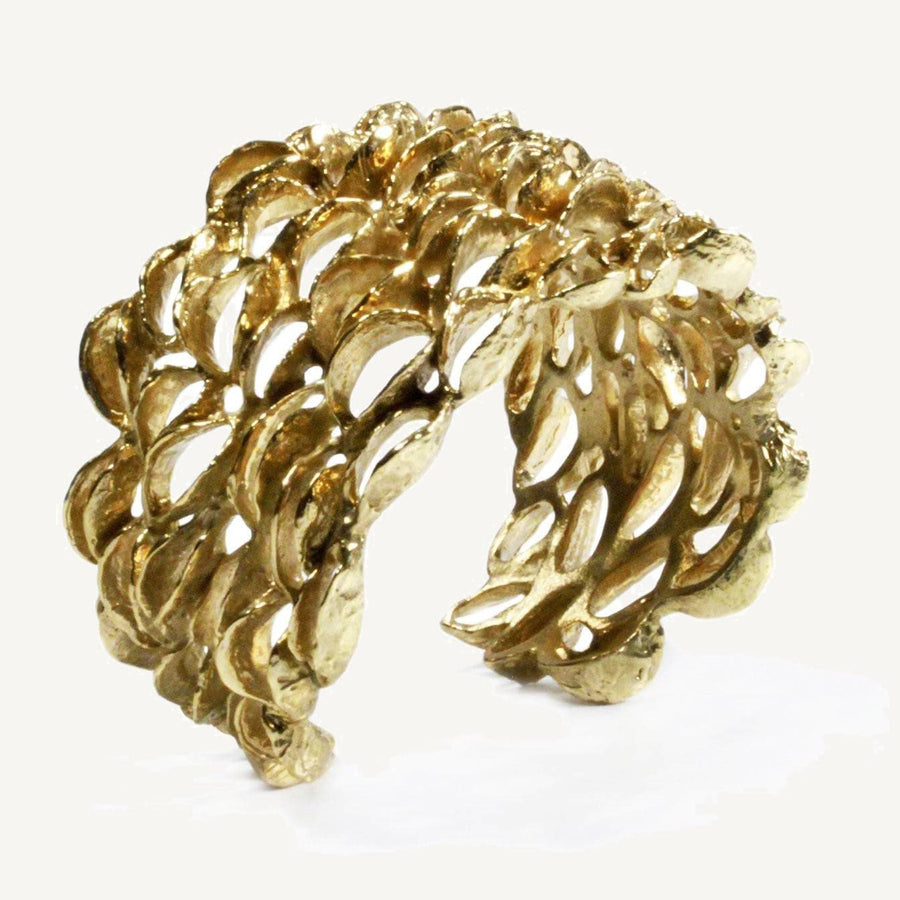 Xlarge Banksia Cuff Bracelet - Yellow Bronze