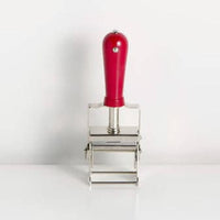 Self-Inking Rubber Stamp: Nickel + Red, Personalized