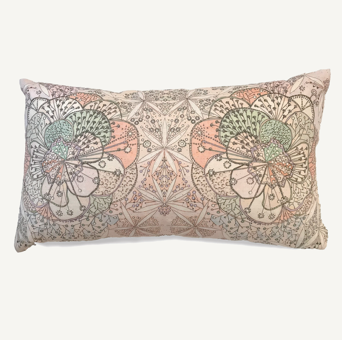 Bloomful Journey Reversible Pillow 24"x14" Wisteria/Celadon