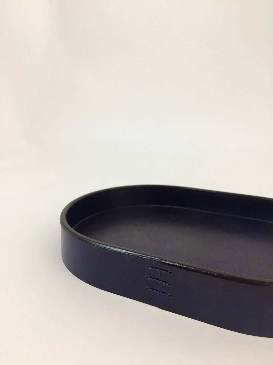 Slab Leather Oval Tray Indigo