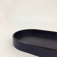 Slab Leather Oval Tray Indigo