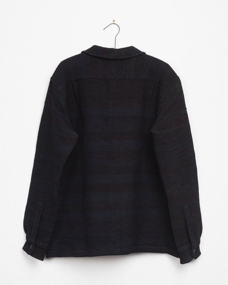 Yaatree Multi-Pocket Overshirt in Black Cotton Khes