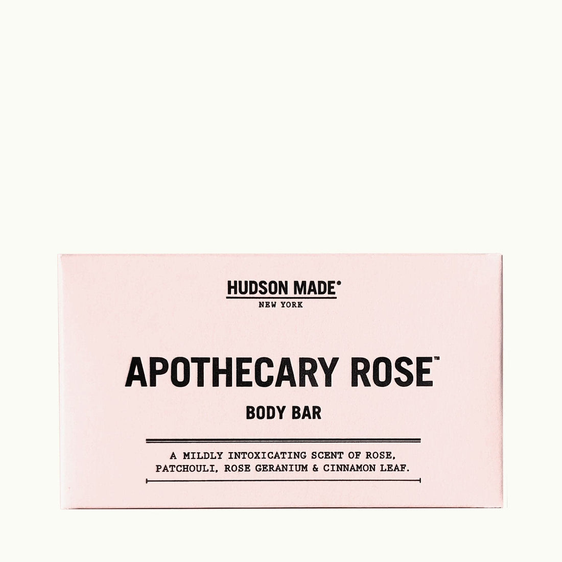 Hudson Made Apothecary Rose Body Bar soap Mildly Scented with Intoxicating Rose, Patchouli, Rose Geranium, and Cinnamon Leaf.