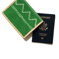 #001 Green Sabra Silk Passport Wallet