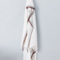 Ivory Brown New York Herringbone Blanket