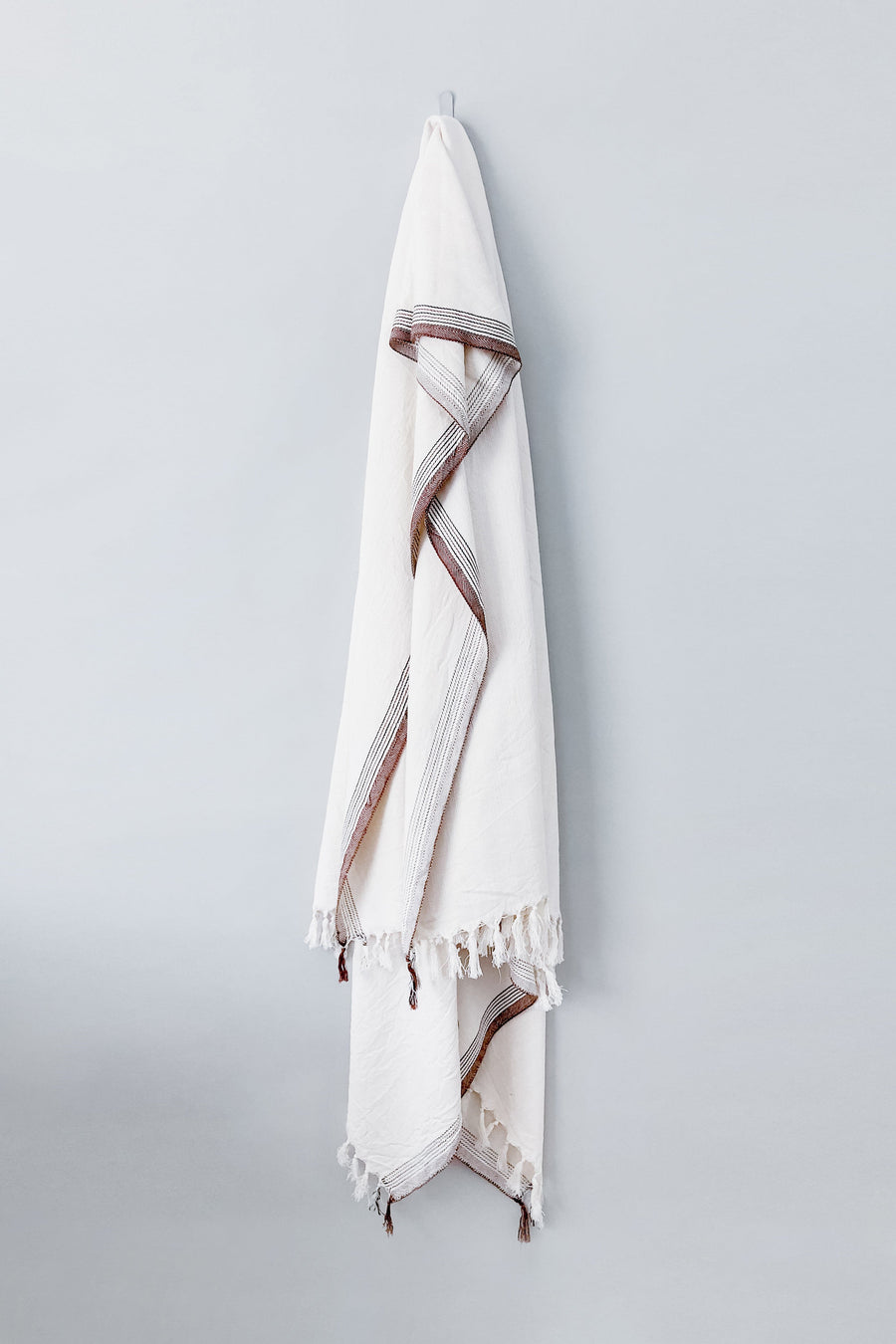 Ivory Brown New York Herringbone Blanket