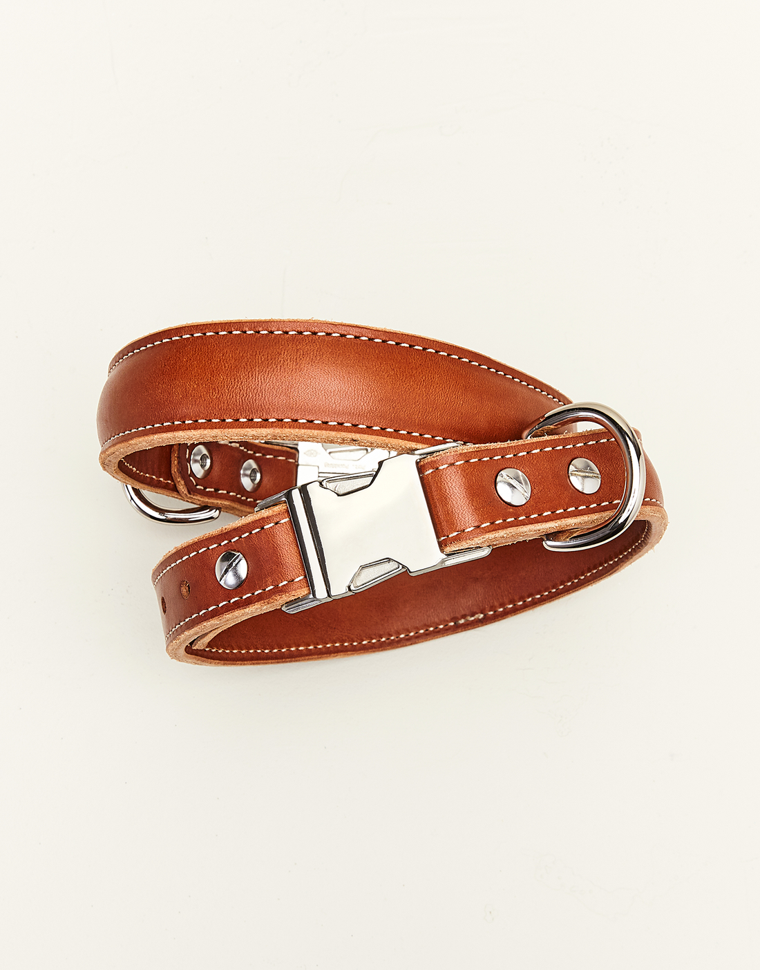 Ruby Leather Dog Collar