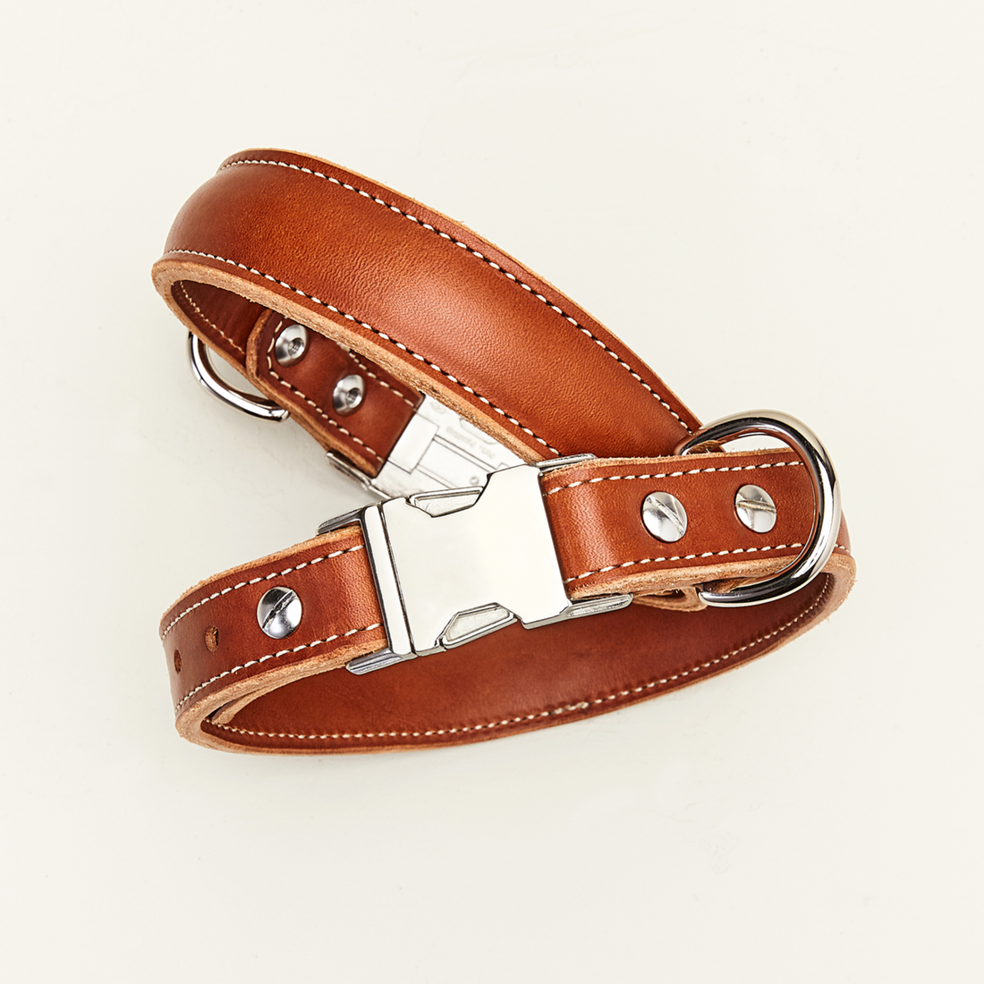 Ruby Leather Dog Collar