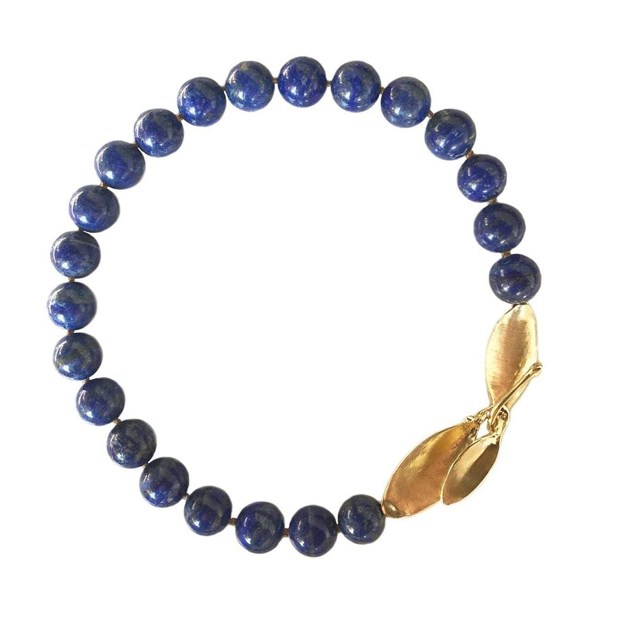 Lapis Collar with Leaves Clasp