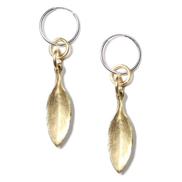 Long Leaf Earrings - Brass