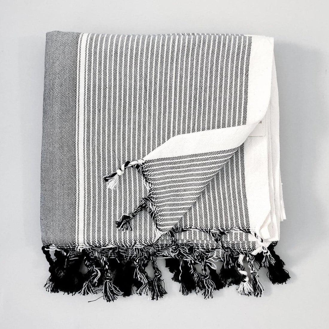 home and loft grey stripe tribeca towel