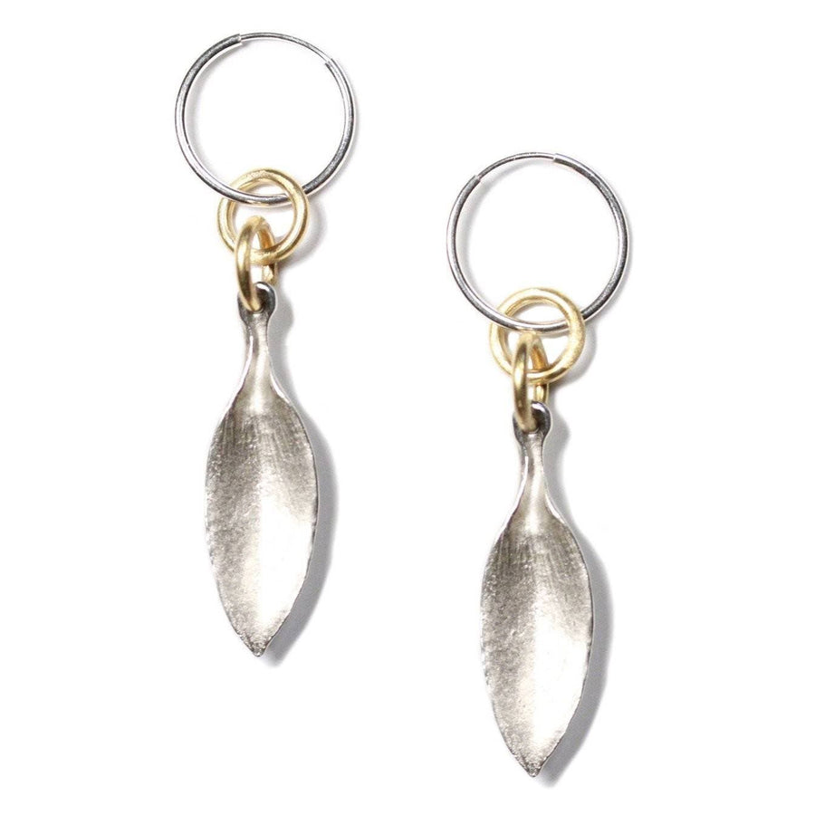 Long Leaf Earrings - Silver