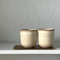 French Ceramic Candles: Beige Brun