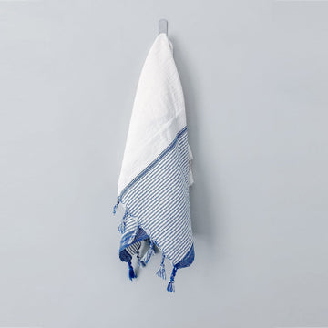 Ivory Blue Tribeca Hand Towel