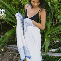 Ivory Blue Tribeca Towel