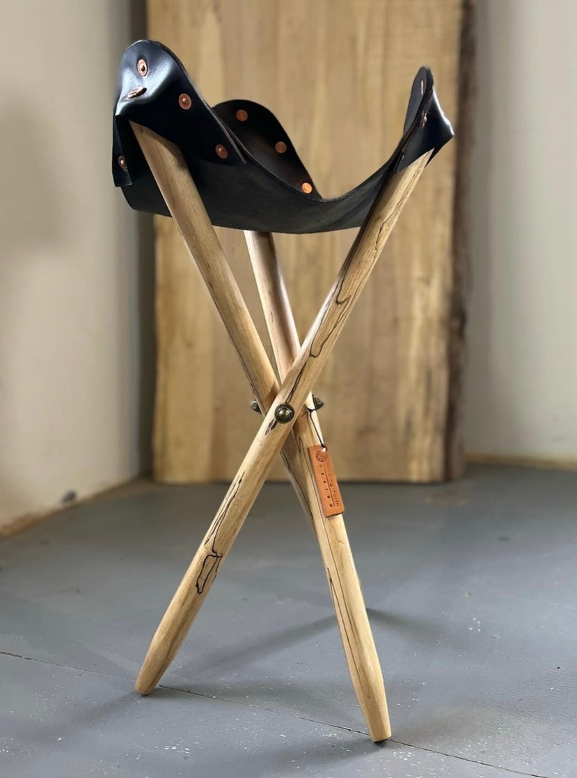 Camp Stool - Black & Spalted Maple